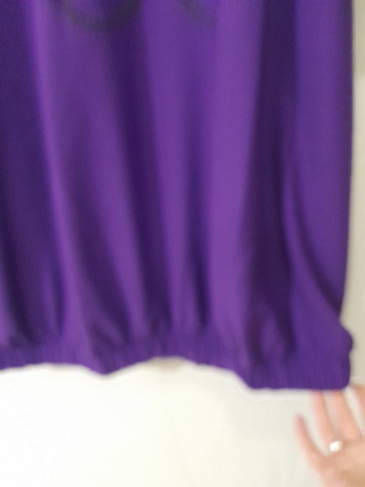 Mor Kısa Kollu salaş elbise tunik - Görsel 4