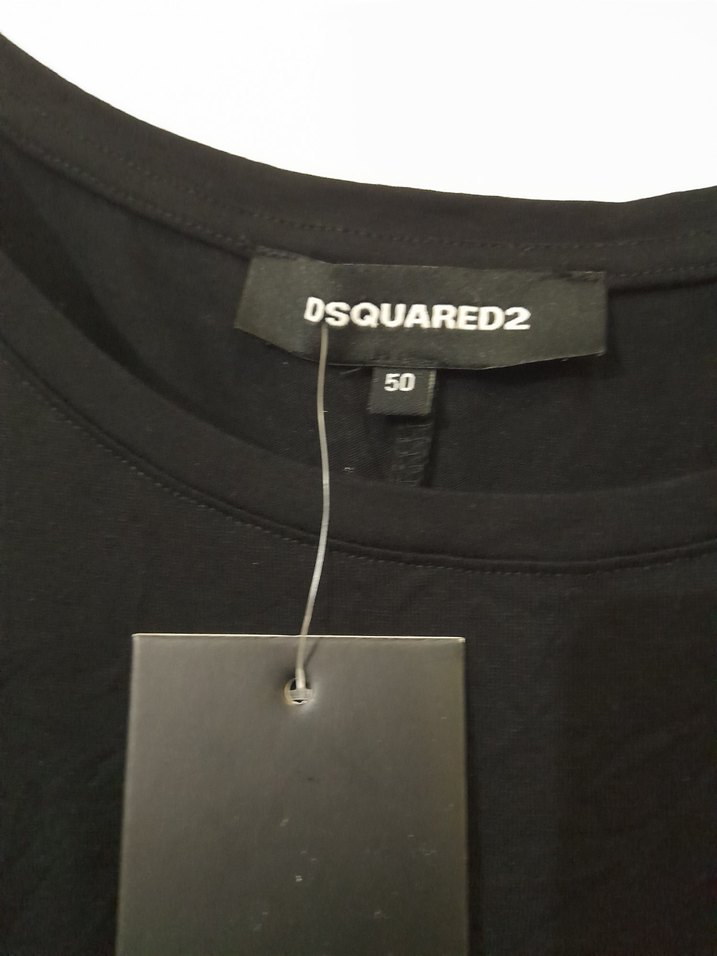 DSQUARED Siyah Kemerli Pamuk Tişört - Görsel 2