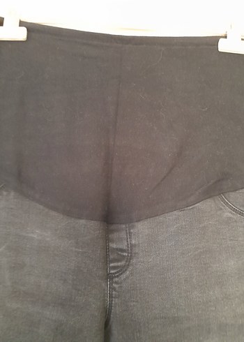 Siyah Kemerli Hamile Kot Pantolon - Görsel 2