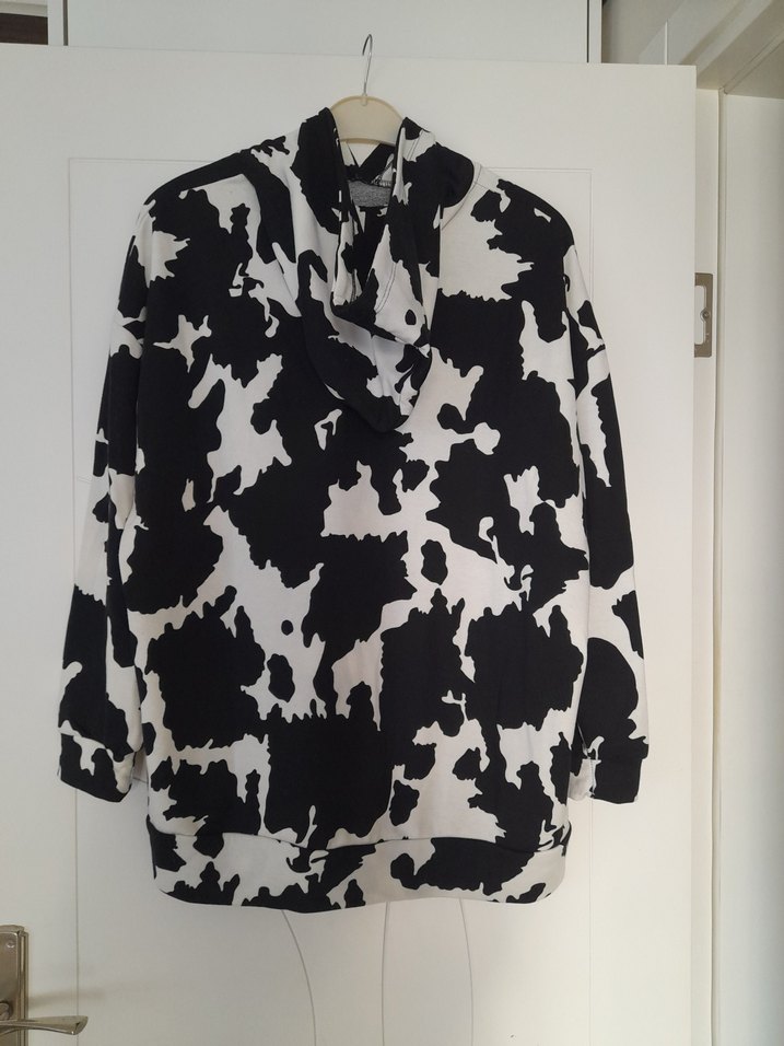 Kadın Siyah Beyaz Batik Desenli Kapüşonlu  takım - Görsel 2