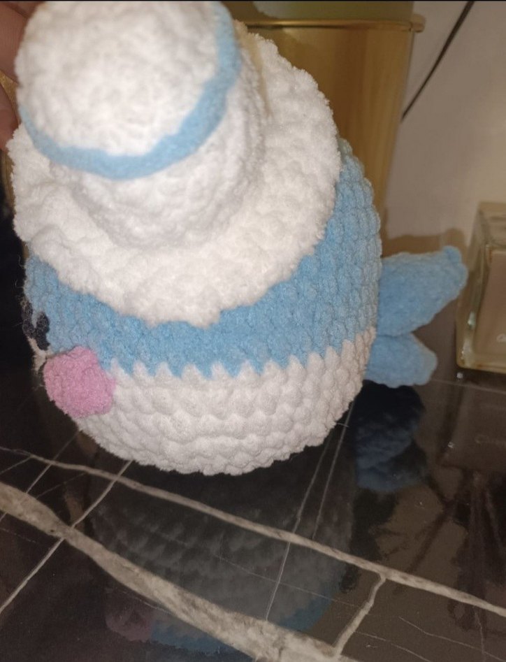 Pastel Mavi Peluş Oyuncak Balina - Görsel 5