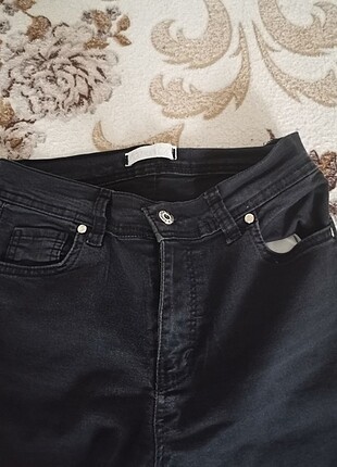 Zara Yüksek bel koyu gri jean kot pantolon cronox
