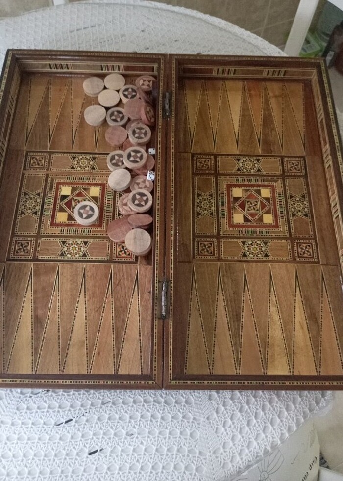 Hatemi işlemeli tavla - Görsel 5