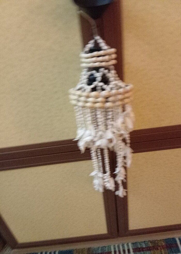 Deniz kabuklarından tekli avize - Görsel 2