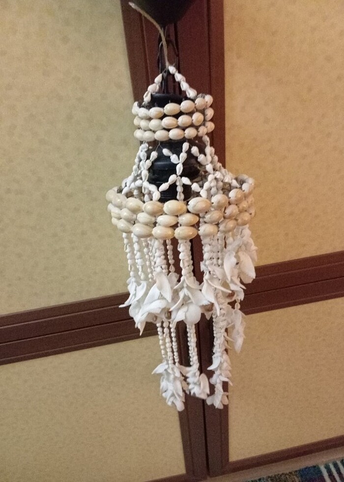 Deniz kabuklarından tekli avize - Görsel 3