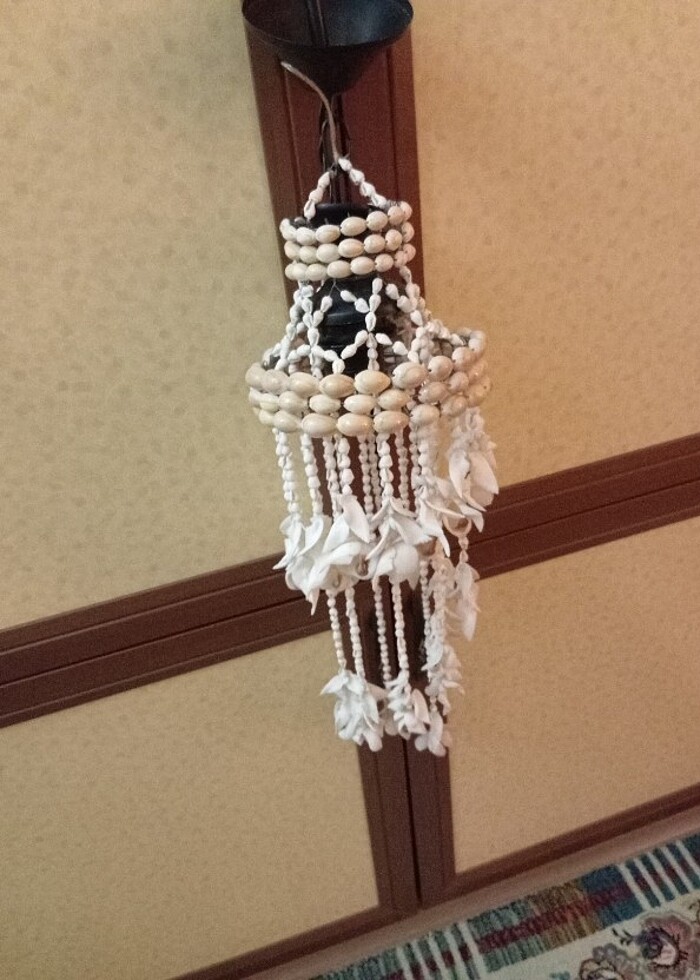 Deniz kabuklarından tekli avize - Görsel 4