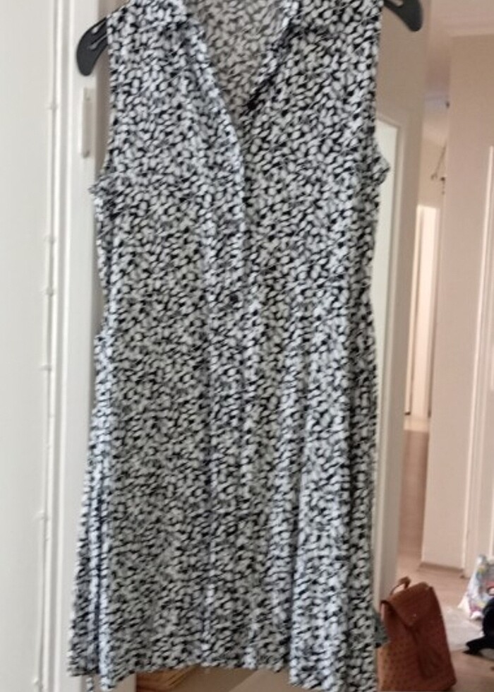 Viskon pamuklu elbise - Görsel 3