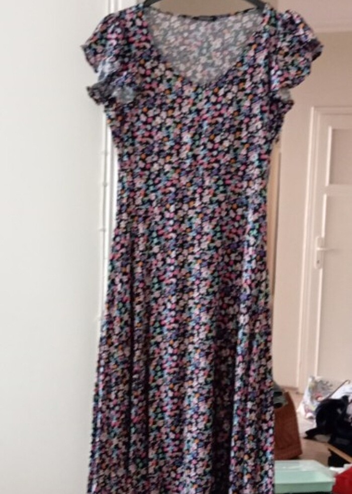 Viskon pamuklu elbise - Görsel 2