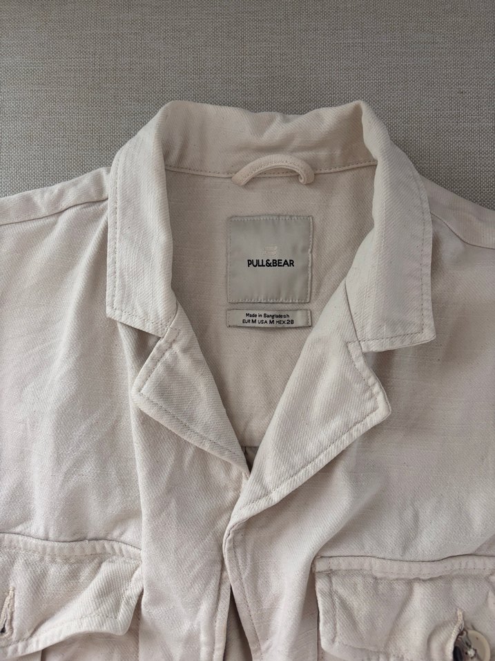 Bej Düğmeli Kadın Keten Ceket - Görsel 3