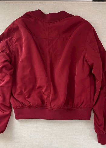 Bordo Fermuarlı Kadın Ceket - Görsel 3