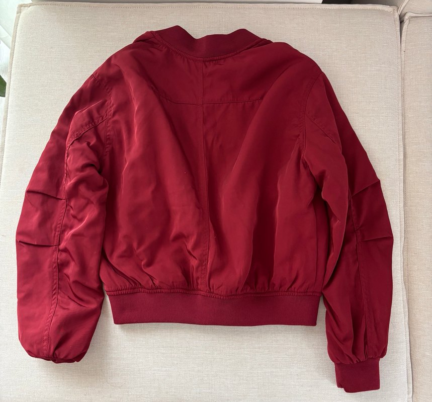 Bordo Fermuarlı Kadın Ceket - Görsel 3