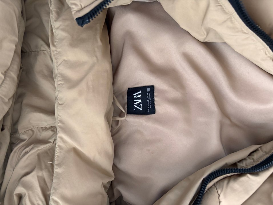 Bej Kadın Puff Mont Kapüşonlu - Görsel 3