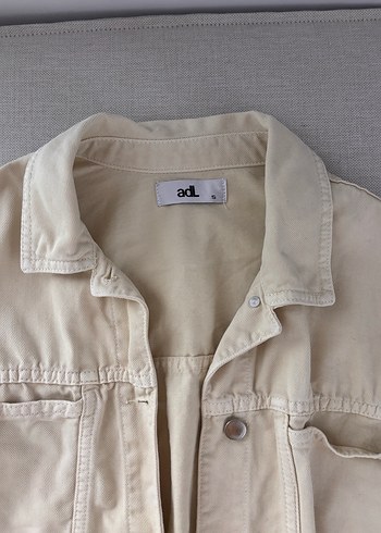 Bej Keten Kadın Denim Ceket - Görsel 2