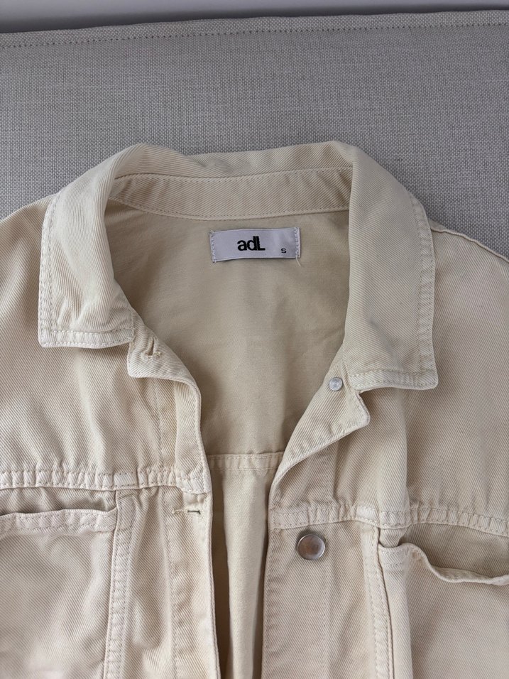 Bej Keten Kadın Denim Ceket - Görsel 2