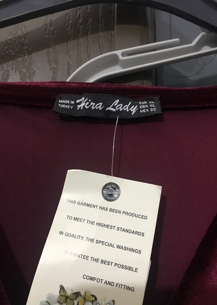 Bordo kadife etiketli - Görsel 4