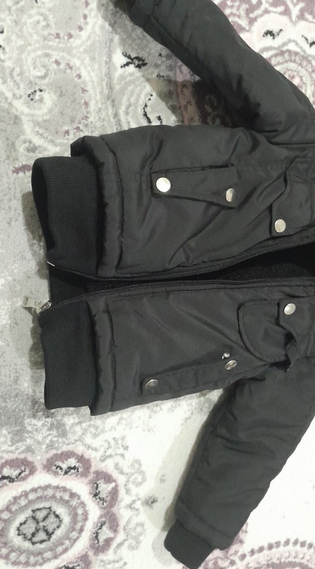 kalın kışlık sıcacık tutan erkek Çocuk Siyah mont yağmur geçirmz - Görsel 3