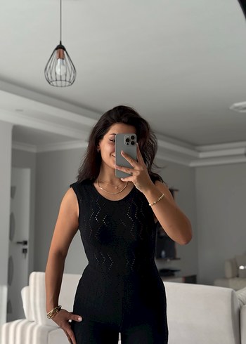 Mango Transparan Örgü Tulum - Görsel 3