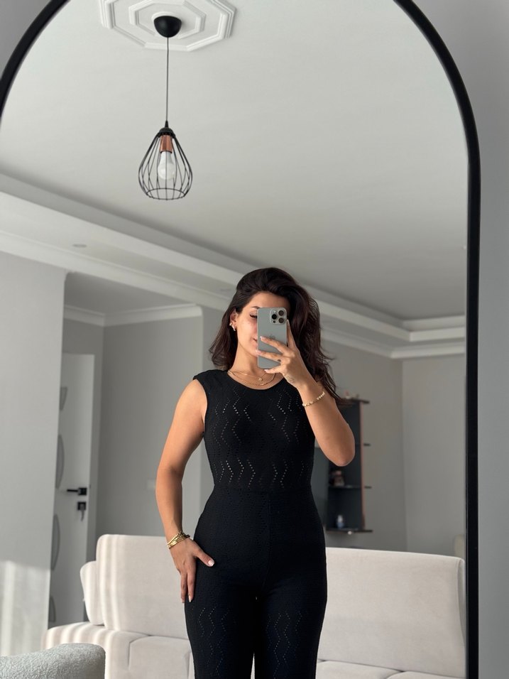 Mango Transparan Örgü Tulum - Görsel 4