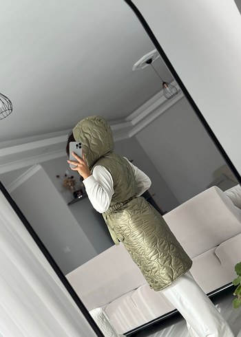 Kemerli Midi Kadın Yelek - Görsel 3