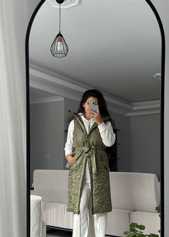 Kemerli Midi Kadın Yelek - Görsel 5