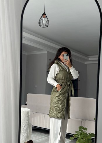 Kemerli Midi Kadın Yelek - Görsel 4