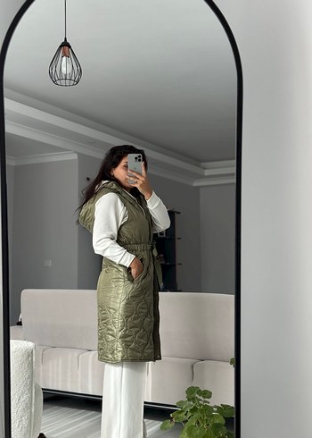 Kemerli Midi Kadın Yelek - Görsel 2