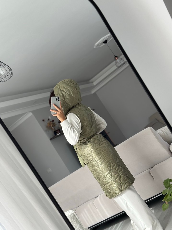 Kemerli Midi Kadın Yelek - Görsel 3