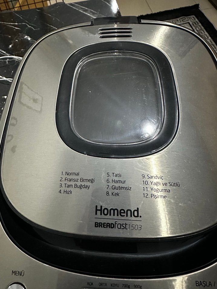 Homend Gray Ekmek ve Yoğurt Yapma Makinesi - Görsel 5