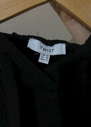 Renkli Nakışlı Siyah Uzun Kollu Crop Triko Kazak - Görsel 2