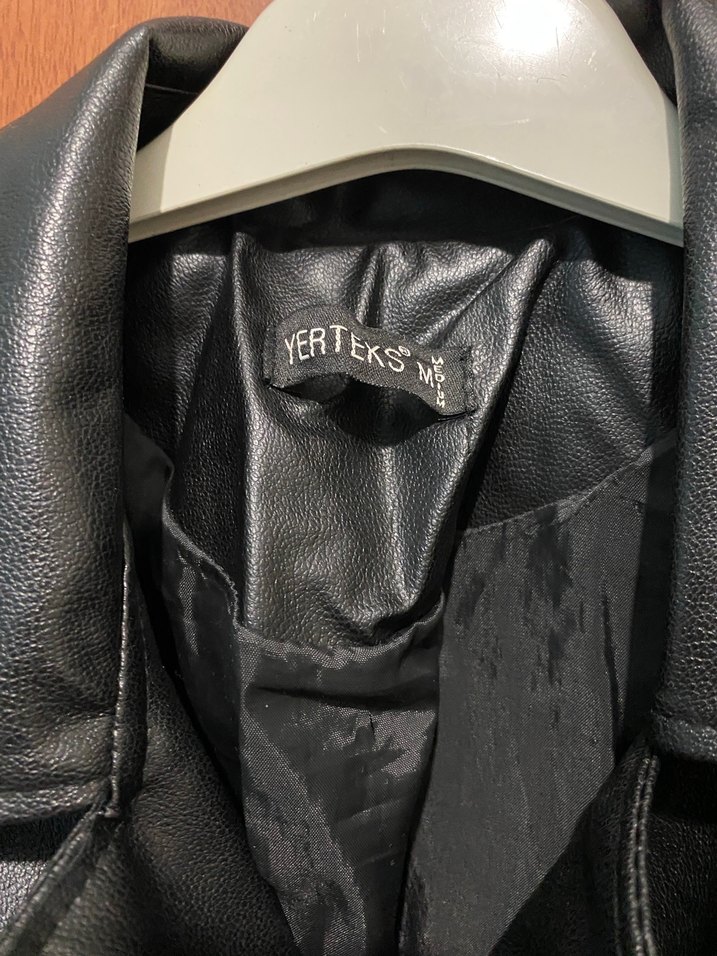 Siyah Deri Biker Ceket - Görsel 2