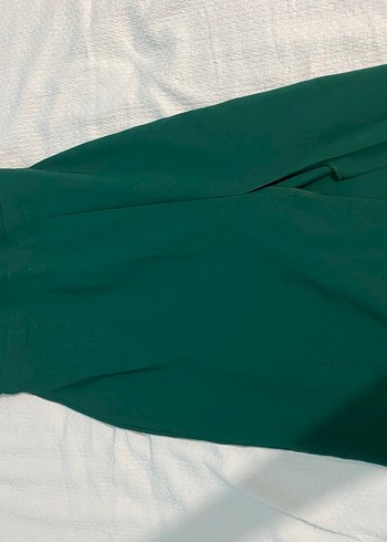 Yeşil Uzun İnce Askılı Kadın Abiye Elbise - Görsel 2