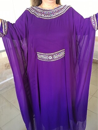 Abiye Abaya işlemelı taşlı