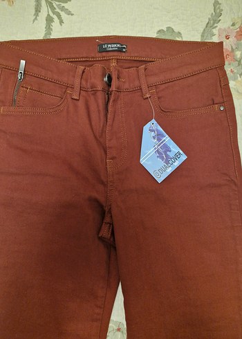 Kiremit Fermuarlı Kadın Skinny Pantolon