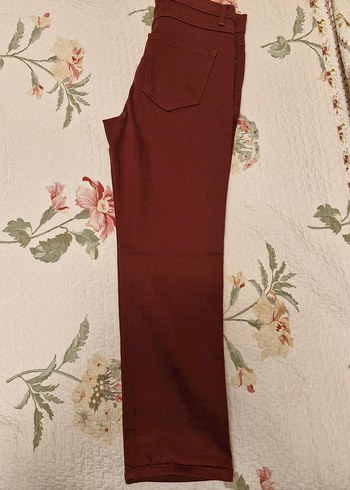 38 Beden kahverengi Renk Kiremit Fermuarlı Kadın Skinny Pantolon