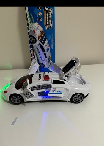 Beyaz Işıklı Polis Oyuncak Araba polis arabası