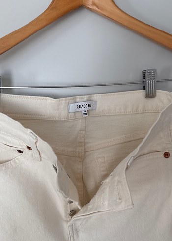 Re/done Düğmeli Beyaz Kadın Denim Pantolon - Görsel 2