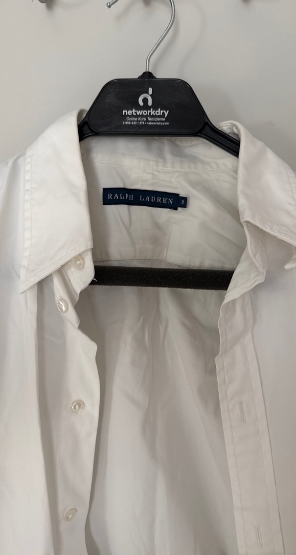 Ralph Lauren Düğmeli Beyaz Kolsuz Keten Gömlek - Görsel 2