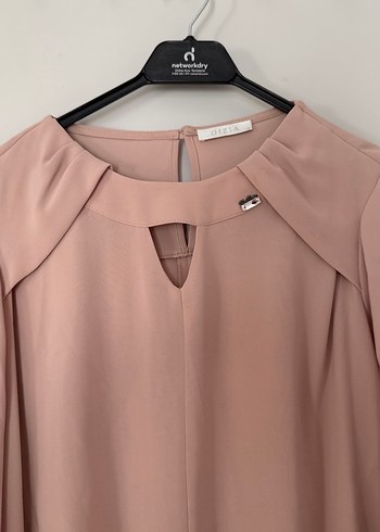 Gizia Bej V Yaka Uzun Kollu Kadın Bluz - Görsel 2