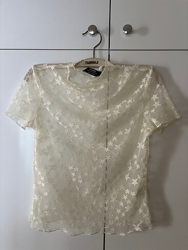 s Beden bershka yildizli transparan bluz