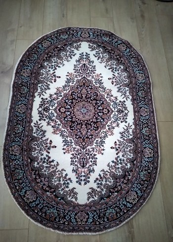 1.45*1.00 Ebatında Klasik Desenli Kahverengi Oval Halı - Görsel 6