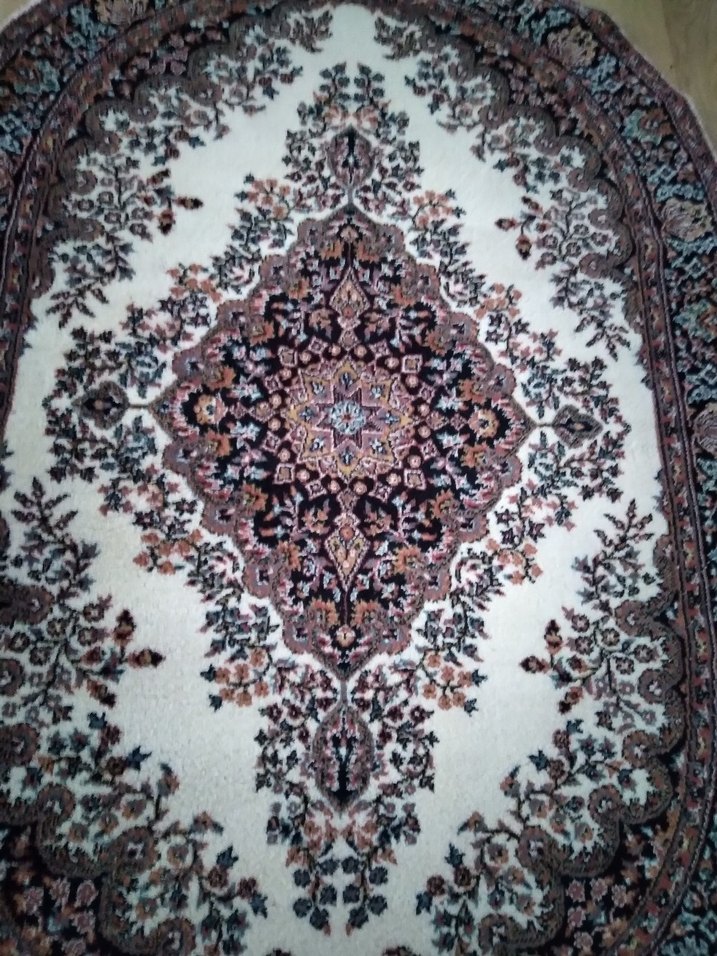 1.45*1.00 Ebatında Klasik Desenli Kahverengi Oval Halı - Görsel 3