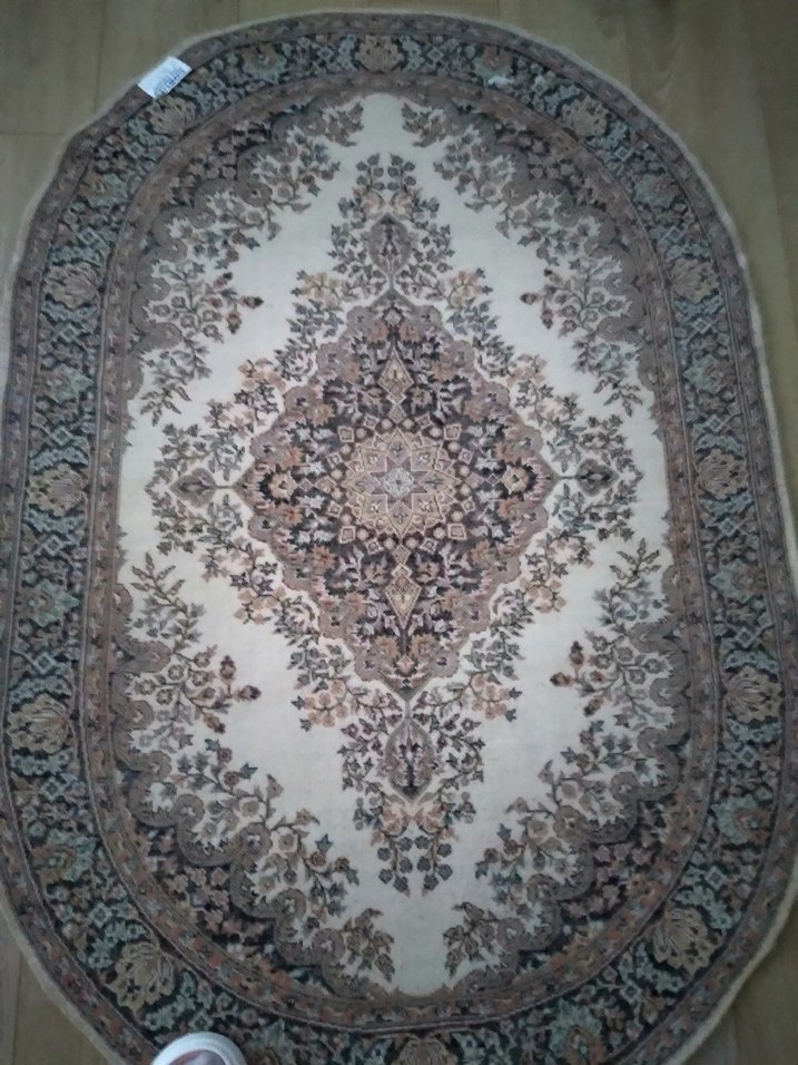 1.45*1.00 Ebatında Klasik Desenli Kahverengi Oval Halı - Görsel 5