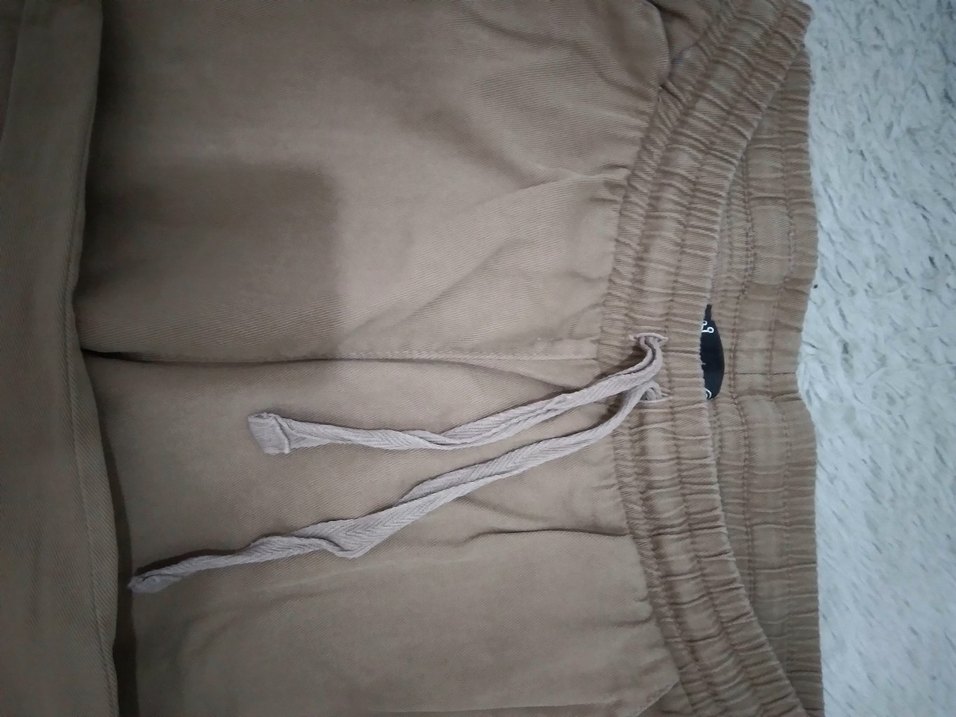 38 Beden Rahat Kesim Kadın Keten Pantolon - Görsel 2