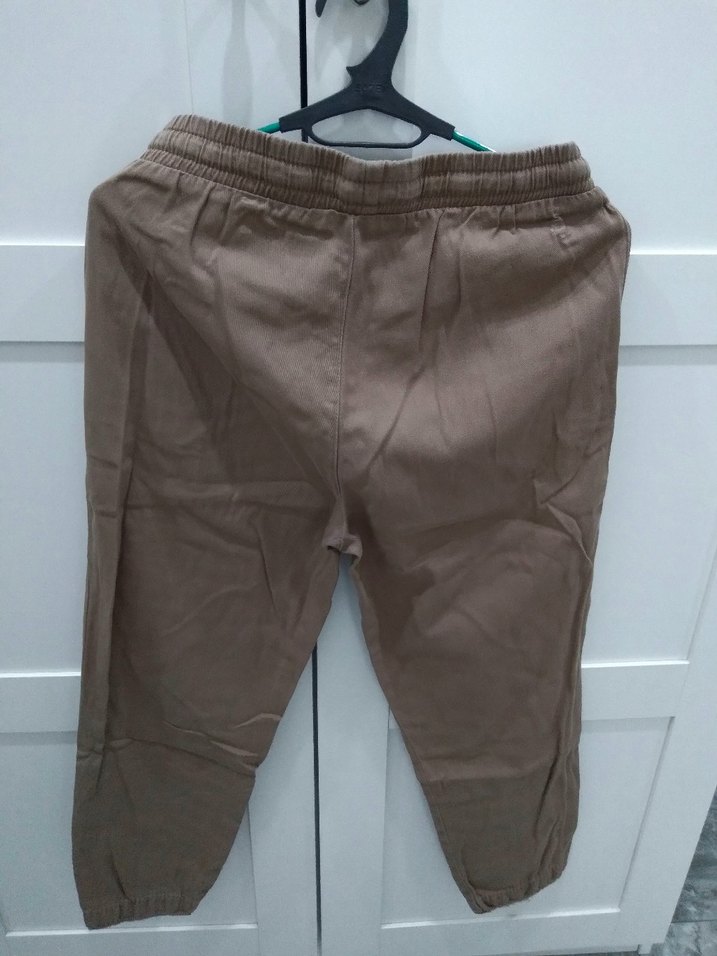 38 Beden Rahat Kesim Kadın Keten Pantolon - Görsel 5