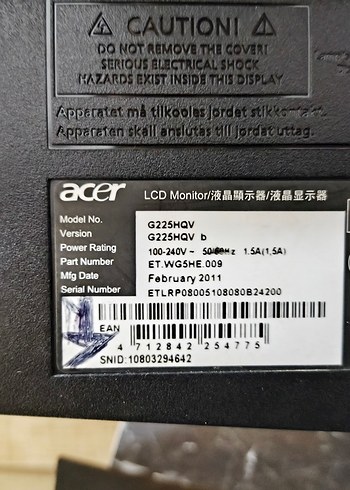 ACER G225HQV 22" MONİTÖR - Görsel 4