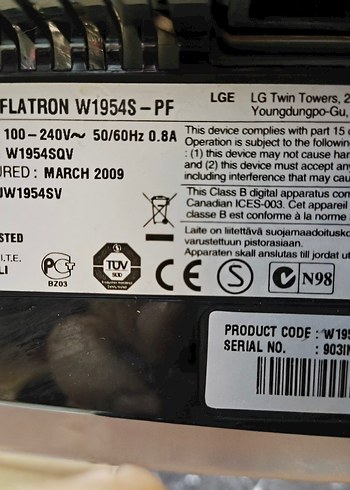 LG FLATRON W1954S-PF 19" MONİTÖR - Görsel 4
