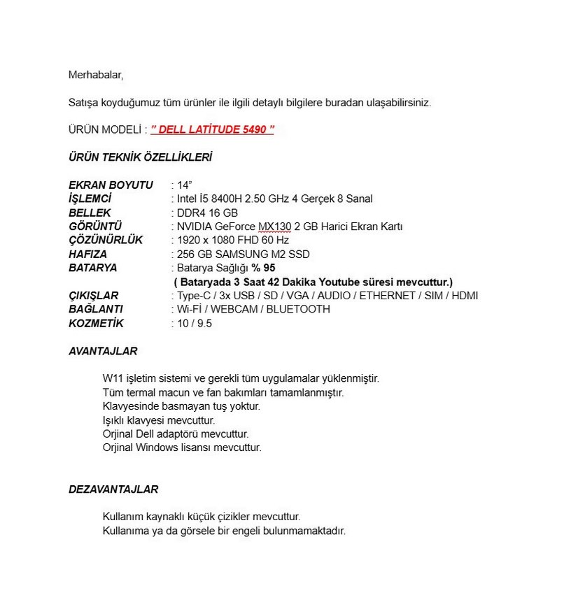 IO972_DELL LATITUDE 5491 NOTEBOOK - Görsel 2