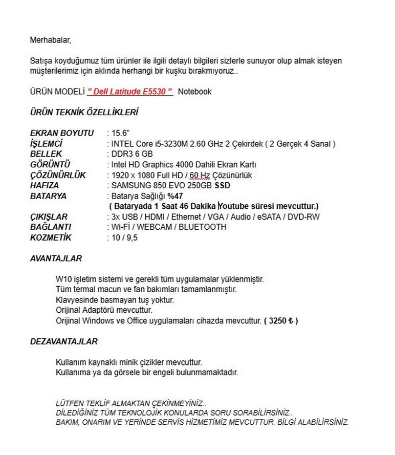 DELL LATITUDE E5530 NOTEBOOK - Görsel 2