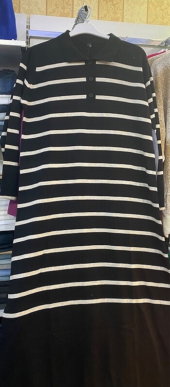 xl Beden Trendyol Polo yaka çızgılı elbise