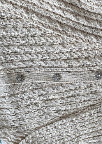 Ekru Örgü Kadın Hırka - Görsel 3